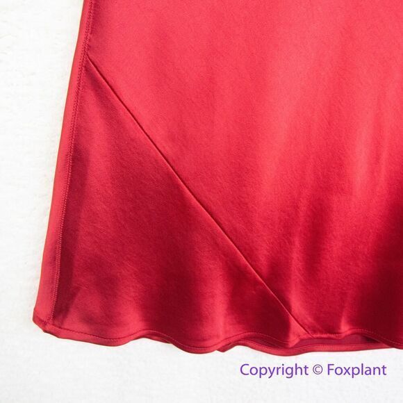 New! White House Black Market Sleeveless Satin Slip Dress in red, size 6 - Picture 7 of 13